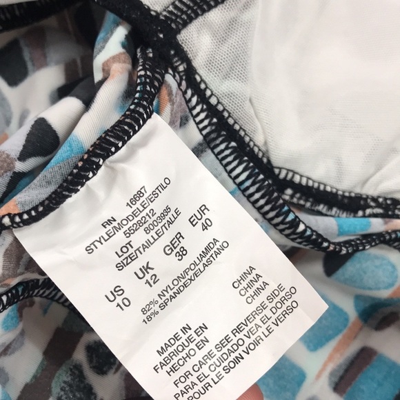 Swim Solutions Print V-Neck Ruffled Tankini Top - Picture 7 of 8